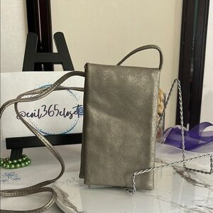 Metallic Gray Crossbody Bag